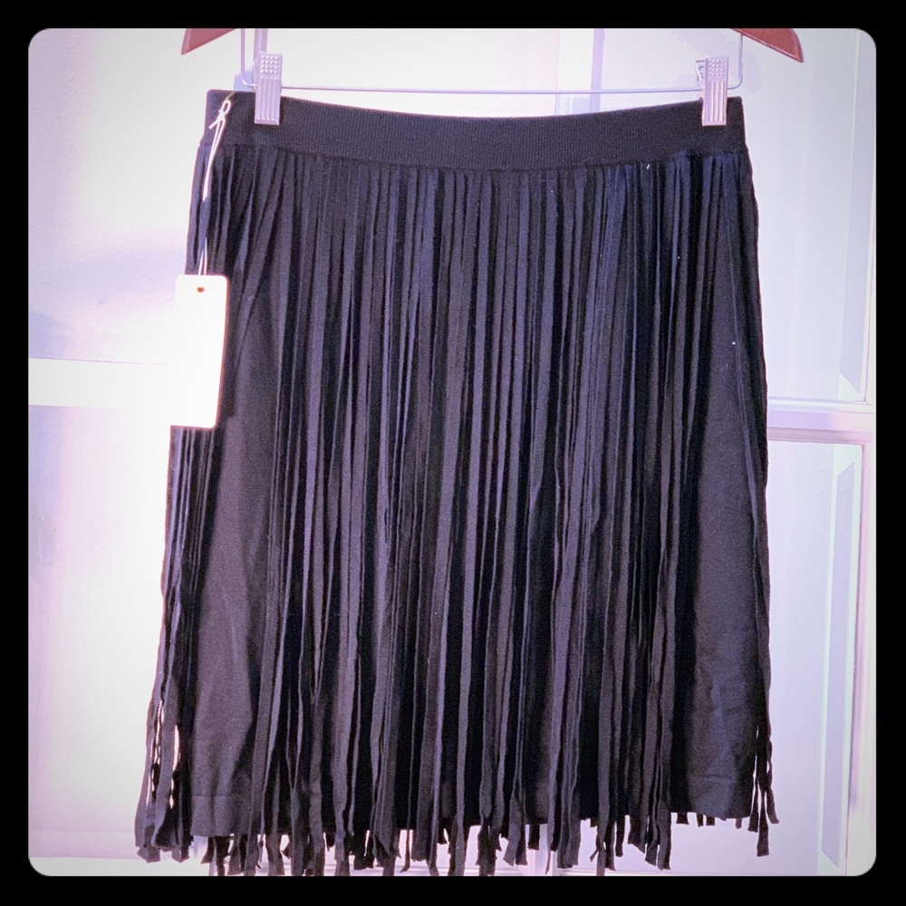 NWT Cluny Fringe Knit Skirt